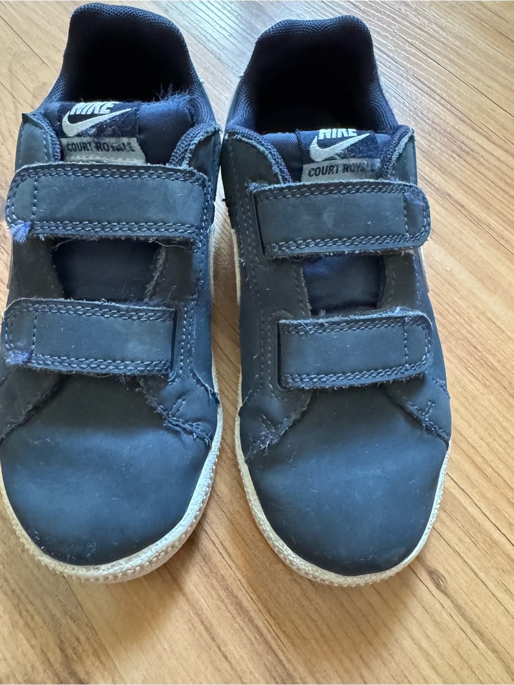 Nike Kids Navy Velcro Court Sneakers